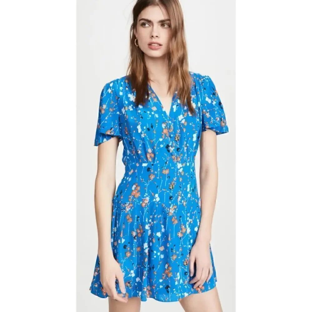 Equipment Femme Lisle Silk Dress Size 8 In Sky Diver Multi NWOT